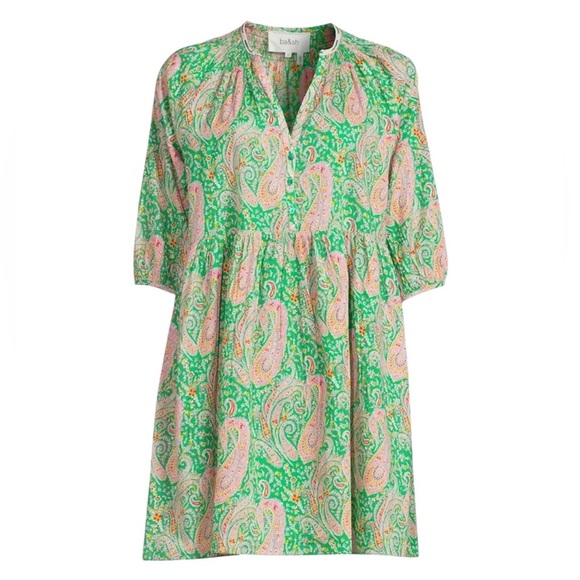 ba&sh Green & Pink Paisley Midi Dress – Size XS – Boho Chic - Picture 1 of 9